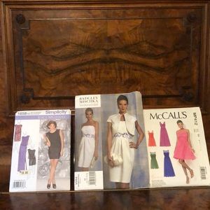 Three deadstock uncut formal pattern lot